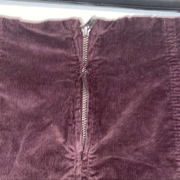 Free People Modern Femme Wine Red Corduroy Mini Skirt - Picture 8 of 10